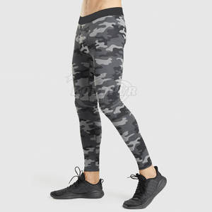 Leggings de fitness pour hommes personnalisés, de haute qualité, serrés, respirants, à séchage rapide, en élasthanne/polyester, taille élastique, longueur complète, faible MOQ - Product Image 3