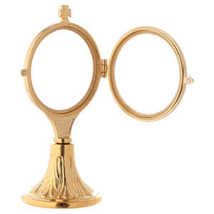 Artisanat religieux décoratif en laiton ostensoir gaufré design nouveau look eucharistie présentoir pour autel d'église et culte utilisation - Product Image 3