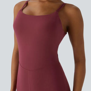 Combinaison de sport longue sans manches pour femme, dos nu, effet froncé aux fesses, idéale pour le yoga et la gym - Product Image 5