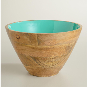 Designer Nice Quality Enamel Dinnerware Mango Wood Salad Server Modern Design Handmade and <b>Wedding</b> Parties Food Serving Bowl - Product Image 6