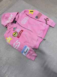 Sudadera con Capucha para Hombre de Alta Calidad, 100% Algodón, Estilo Desgastado, con Cierre, Lavado Ácido, Personalizada, con Pedrería y Costuras Reforzadas - Product Image 3