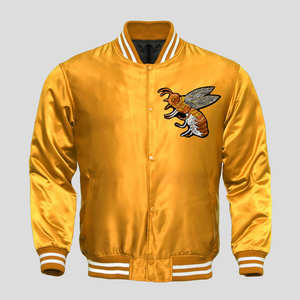 Chaqueta de invierno de bombardero de satén hecha a medida al por mayor para hombre, ropa de calle de calidad superior, logotipo ligero con cuello levantado en la parte delantera - Product Image 2