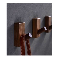 Crochets muraux en cuir et en bois robustes manteaux chapeaux sacs pour chambre salon salle de bain ou armoire