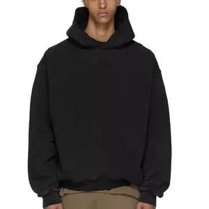 Pull à capuche en polaire lourde de qualité supérieure pour hommes 100% coton coupe ajustée nouveau motif imprimé épais à capuche hiver teint uni - Product Image 1