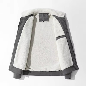 2026 High Quality <b>Men</b>’s Jacket <b>Sherpa</b> Lined Corduroy Winter Jacket Ribbed Cotton Blend <b>Fleece</b> Bomber Jackets Casual Outdoor Wear - Product Image 2