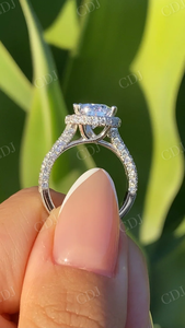 GRA Certified 2.50 Carat Pear Shape VVS Clarity Prong <b>Set</b> Moissanite Engagement <b>Ring</b> Antique Design Wedding Band Women's White - Product Image 2