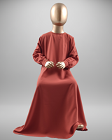 Vente en gros : Robe longue Abaya musulmane pour filles, grande taille, respirante, séchage rapide, manches longues, longueur au sol, modeste, islamique, avec hijab doux