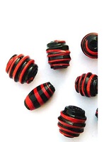 Nouvelle collection de perles en verre noir et rouge, perles opaques à gros trous pour la fabrication de bijoux, bracelets et accessoires de bricolage en provenance d'Inde