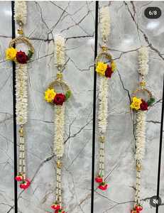 Cadena de decoración de guirnalda de jazmín con rosas Peals para ajustes de fondo, Haldi Mehndi e idea de decoración de templo - Product Image 3