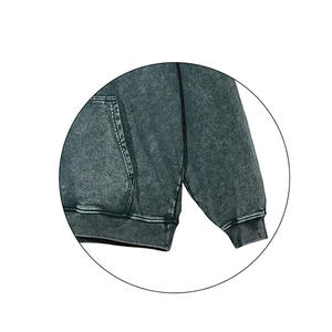 Sweat-shirts pour hommes automne-hiver 2025, style punk brodé, effet délavé, molleton lourd, manches longues, logo personnalisé - Product Image 6