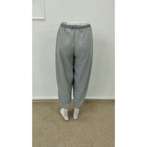 Women's <b>Elastic</b> <b>Waist</b> Drawstring Button Detail <b>Trousers</b>, 36567 - Gray - Product Image 6
