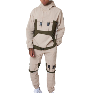 Survêtement coupe-vent tendance pour homme, couleur unie, imperméable, léger, multi-poches, coupe-vent pour homme - Product Image 1