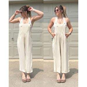 2025 monos bohemios informales para mujer, monos holgados de pierna ancha con estampado Floral, trajes de verano holgados con bolsillos, monos con babero Floral - Product Image 6