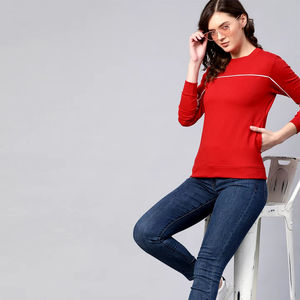 Nueva llegada personalizada de las mujeres de cuello redondo sudaderas bordadas Otoño Invierno de talla grande suelta Casual Color sólido transpirable - Product Image 2