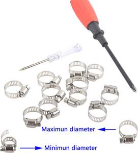 Klem selang baja tahan karat, klem selang gigi cacing, Kit penggerak cacing, segel daya miniatur - Product Image 3