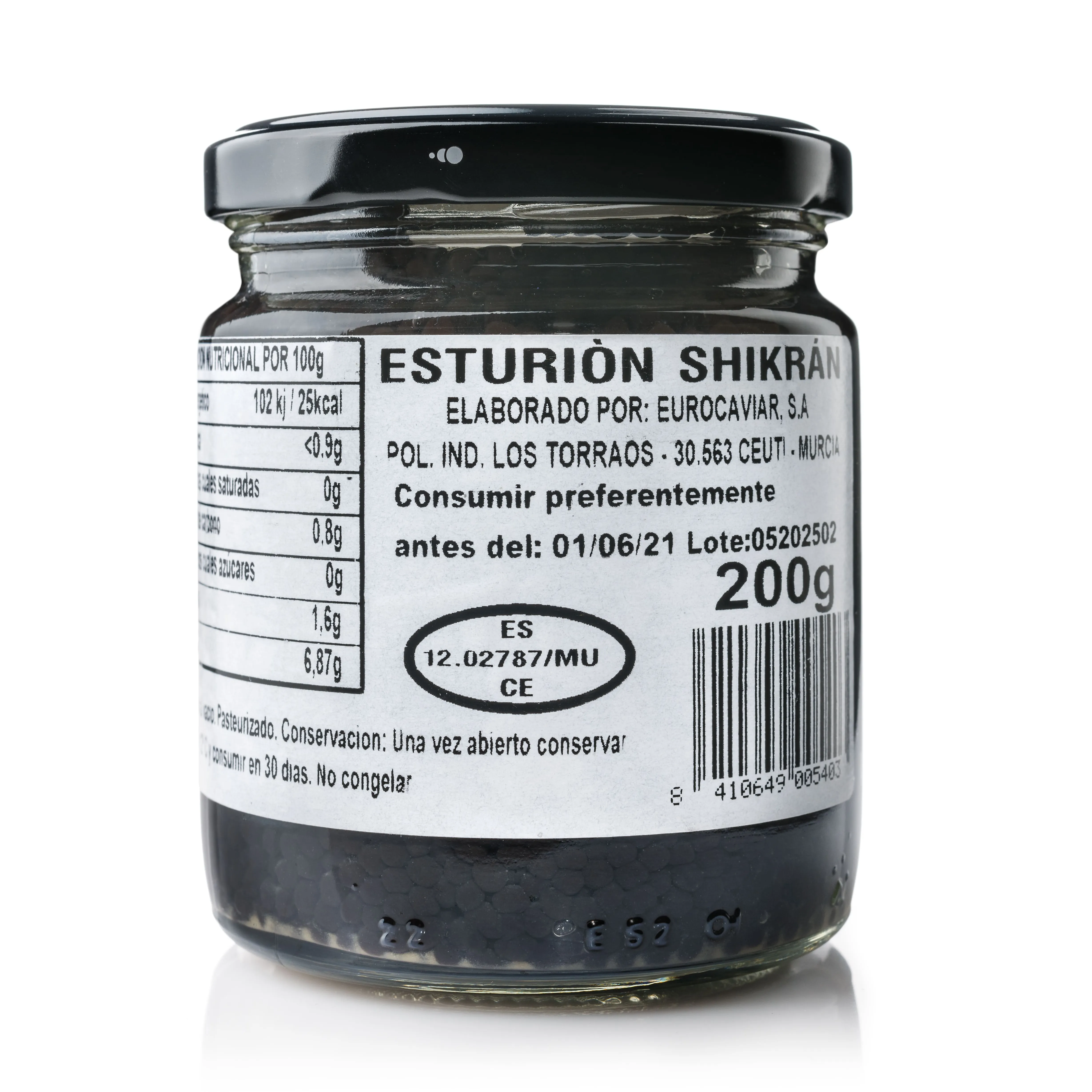 Bem conhecido em espanha sturgeon shikran 200g branca sturgeon em esferas para serviço de comida