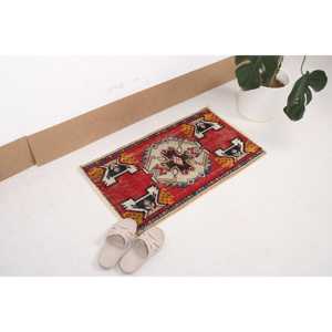 Tapis turc, tapis vintage 1,6x2,9 pieds, tapis persan en laine rouge - Product Image 2