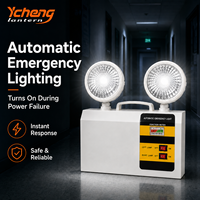 Lampe d'urgence LED double spot à fixation murale avec batterie au lithium en veille pour éclairage d'urgence commercial intérieur en cas d'incendie