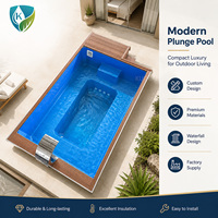 Piscine hors sol de luxe en WPC et fibre de verre avec fenêtre en acrylique, terrasse en bois, piscine préfabriquée pour jardin et villa