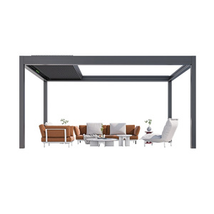 Pergola de jardin en aluminium imperméable de qualité supérieure, pavillon modulaire extérieur, toit à lamelles réglables, auvent sur mesure, vente en gros - Product Image 2