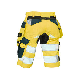 Pantalones cortos de trabajo con cinta reflectante de alta visibilidad para hombre logotipo personalizado transpirable y de alta calidad a estrenar - Product Image 2