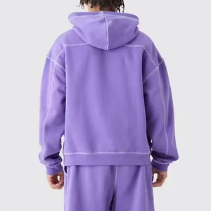 OEM Custom Winter Casual Sweatpants and <b>Hoodie</b> Set Sweatsuit Heavyweight <b>Plain</b> Blank Cotton Baggy Tracksuit for Men - Product Image 4