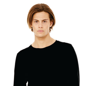 เสื้อยืดแขนยาวสำหรับทั้งชายและหญิง CVC เสื้อ52% ขนาด4.2ออนซ์ผ้าคอตตอนคอมบ์ผ้าฝ้าย48% โพลีแห้งเร็วโอเวอร์ไซส์สีดำ - Product Image 4