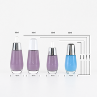 Flacon compte-gouttes en verre blanc nacré en forme d'ampoule Mingsheng de 30 ml et 50 ml pour huile essentielle