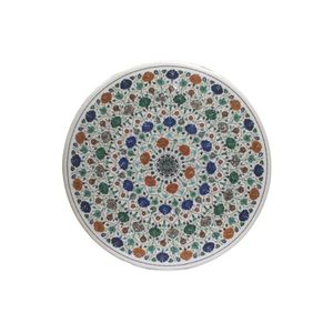 โต๊ะกาแฟหินอ่อนแปดเหลี่ยมสไตล์โมเดิร์นพร้อมการประกอบง่ายดีไซน์ต้นไม้กึ่งมีค่าฝังเพชรอัญมณีสำหรับเฟอร์นิเจอร์บ้าน - Product Image 2