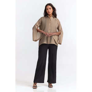 เสื้อเชิ้ตผ้าลินิน 100% ความยาวปานกลาง ทรงหลวม สไตล์เกาหลี ลายทางเรียบง่าย แบบ Y2K สำหรับใส่ฤดูใบไม้ร่วงและฤดูใบไม้ผลิ รุ่น WM-CS-SS24-054 - Product Image 5