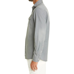 Camisa Vaquera Elegante para Hombre, 100% Algodón, Antiarrugas, Corte Entallado, Mangas Largas, Moda Diaria - Product Image 3