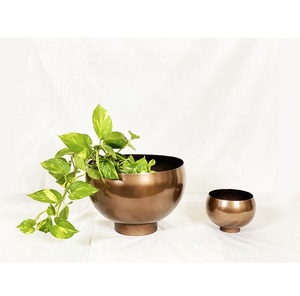 Bol de service en métal fini cuivre de haute qualité décoration de la maison décoration de mariage bols en métal ensemble de 2 - Product Image 1