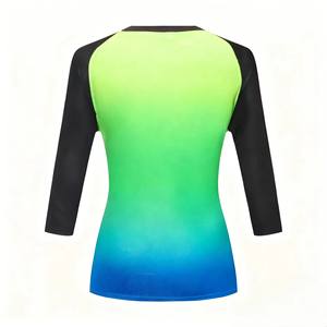 เสื้อเจอร์ซีย์ปั่นจักรยานเสือภูเขาแบบแห้งเร็ว ระบายอากาศได้ดี สีเขียว-น้ำเงินไล่เฉด แขนยาว สำหรับผู้หญิง พรีเมียม รับผลิตตามสั่ง ขายส่ง สำหรับมอเตอร์ครอสระดับมืออาชีพ - Product Image 2