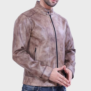 Chaqueta de cuero motorista para hombre al por mayor cantidad a granel servicio OEM/ODM chaqueta de cuero resistente al agua para hombre - Product Image 2