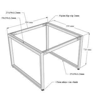 HBRT060 โต๊ะทำงานแบบมินิมอลสำหรับ 2 คน ขนาด 100x100 ซม. ขาเหล็กทรงสี่เหลี่ยม ไม้อัดเคลือบเมลามีน - Product Image 5
