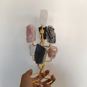 Exclusif Nouvelle Arrivée Multi Stone Rough Rock Stone Table Top Stand Décoratif Showpiece Maison et Bureaux Guérison Cristal Cadeaux - Product Image 5