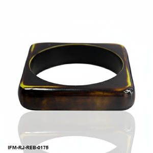 Bracelet en résine géométrique épaisse en forme de carapace de tortue carrée, bijoux minimalistes modernes en ambre pour femme - Product Image 2