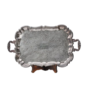 Plateau de service à dessert en aluminium le plus vendu Vaisselle élégante idéale pour les fêtes de mariage Hôtel et Restaurant Utilisation de service de nourriture - Product Image 1