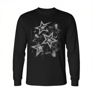 <b>Y2K</b> Grunge Stars Vintage Graphic Long Sleeve T-<b>Shirt</b> 2000s Cyber Style for Promotions - Product Image 2