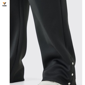 Pantalon évasé surdimensionné personnalisé pour hommes haut foncé 3D Logo polaire coton Baggy pantalon de survêtement droit jambe large empilé pantalon de survêtement - Product Image 5