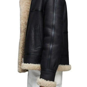 Wholesale Latest Design Custom <b>Sheepskin</b> <b>Men</b> Leather New Design Winter Autumn <b>Men's</b> Clothing Leather <b>Jacket</b> For Unisex - Product Image 4
