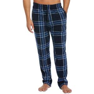 Pantaloni da pigiama in pile testurizzato a quadri blu Chevron da uomo Perry Ellis Portfolio XL - Product Image 1