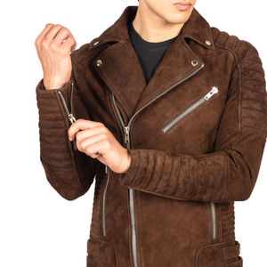 Veste en cuir PU pour homme avec poches longues, coupe-vent et respirantes Manteau chaud avec fermeture à glissière Veste en cuir pour homme - Product Image 4