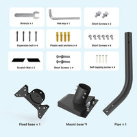 Support mural et de toit Starlink Gen 3 : Adaptateur de tuyau en acier inoxydable et support réglable pour antenne V3 V4