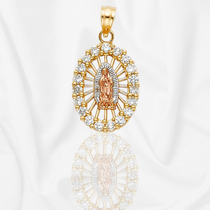 14K สามโทนสีทองชุบเพชรบริสุทธิ์ของ Guadalupe จี้เสน่ห์เครื่องประดับแฟชั่นอินเทรนด์ - Product Image 4