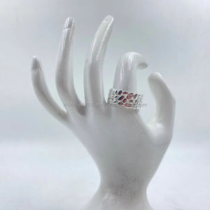 Elegante anillo de racimo de plata 92,5 hecho a mano, ajuste cómodo de plata pura con pulido suave, hecho principalmente de joyería de latón - Product Image 1