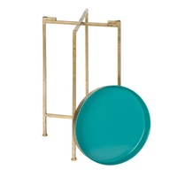 Table basse ronde de style ferme en fer de fabrication indienne avec dessus mobile pour la décoration de jardin à la maison