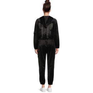 Chándal de fitness de 2 piezas de terciopelo personalizado para mujer, chándal con capucha ajustado sólido, ropa de terciopelo personalizada para damas y niñas - Product Image 4