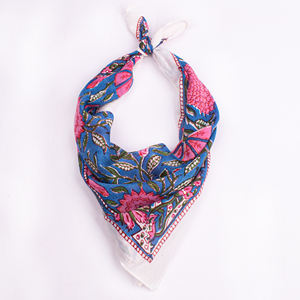 Wholesale Square Cotton <b>Bandana</b> Eco-Friendly Hand Block Printed Bright Multicolor Lightweight Comfortable Fashion Unisex - Product Image 1
