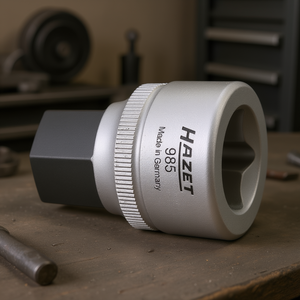 Hazet Extra Short Square 1/2'' Screwdriver <b>Socket</b> with Knurling Hexagonal Design - Product Image 3